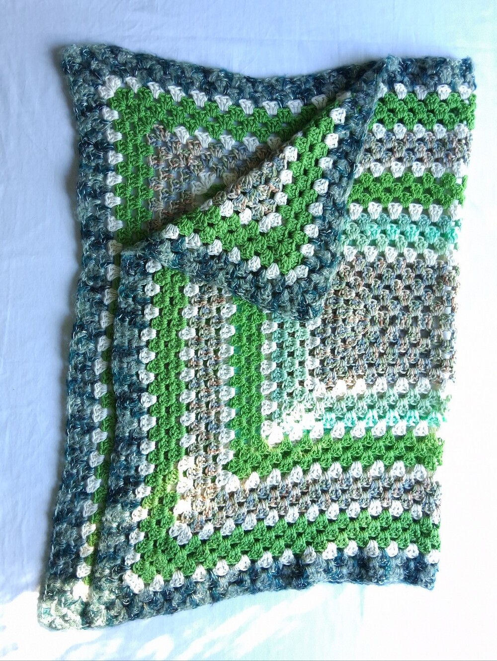 Crochet Chair Throw Or Baby Blanket Handmade Small 48x30 Inches